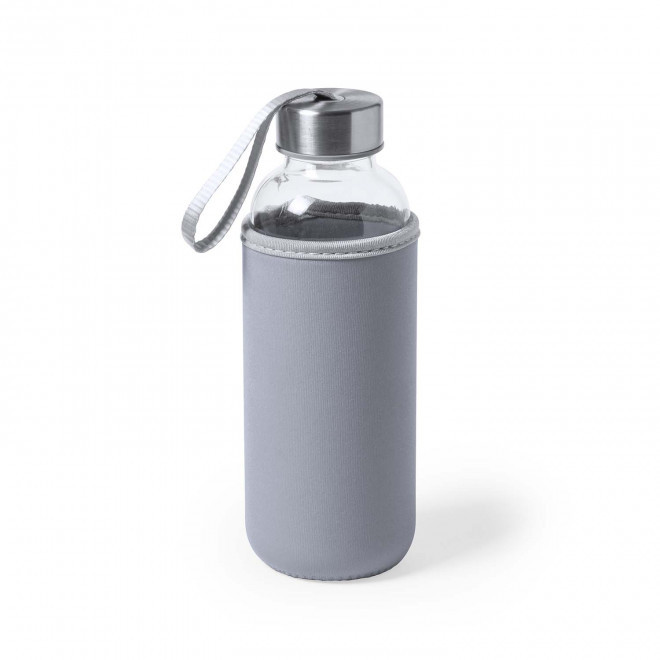 BOUTEILLE EN VERRE PERSONNALISABLE 'MALDEN' - gris