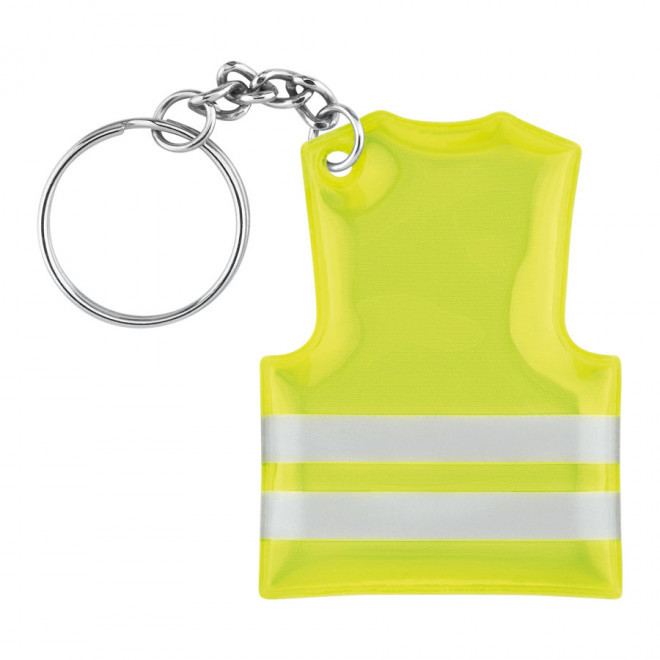 PORTE-CLÉS RÉFLÉCHISSANT PERSONNALISÉ 'OVIO' - jaune