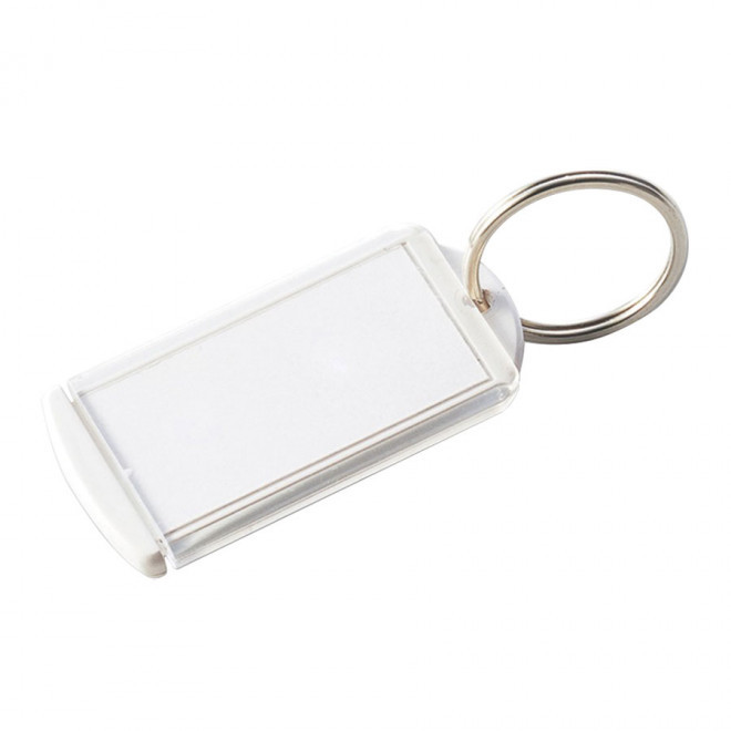 PORTE-CLÉS PORTE-ÉTIQUETTE PUBLICITAIRE 'PITTA' - blanc