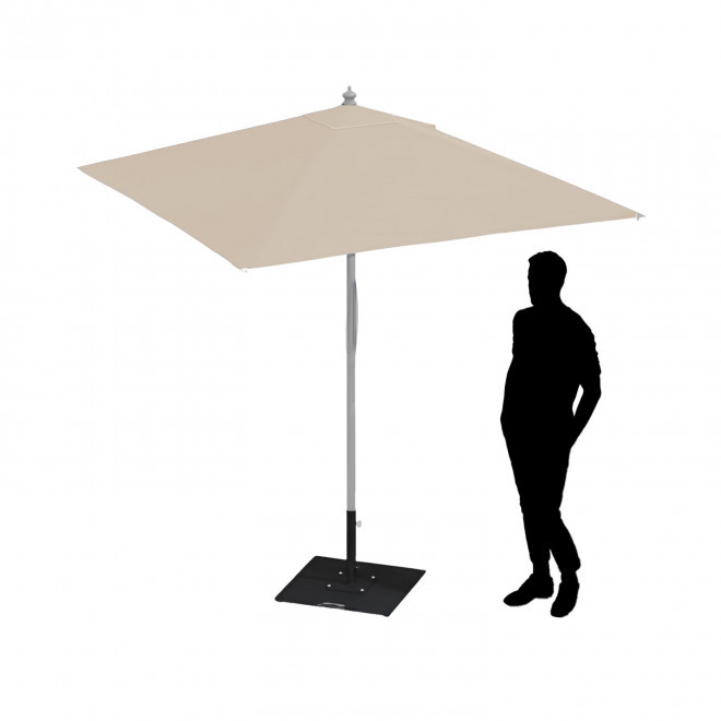 PARASOL ALUMINIUM CARRE 'SENTIDO' - écru