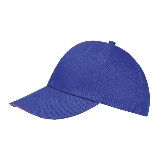 CASQUETTE PUBLICITAIRE 'BUFFALO' 260 GR/M² - royal/corail fluo