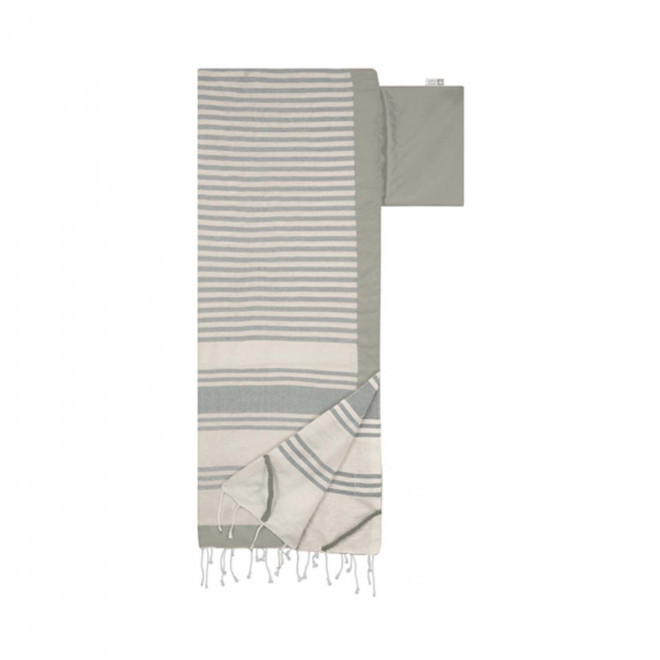 FOUTA CHAISE LONGUE PERSONNALISABLE 'LOUMA' - gris
