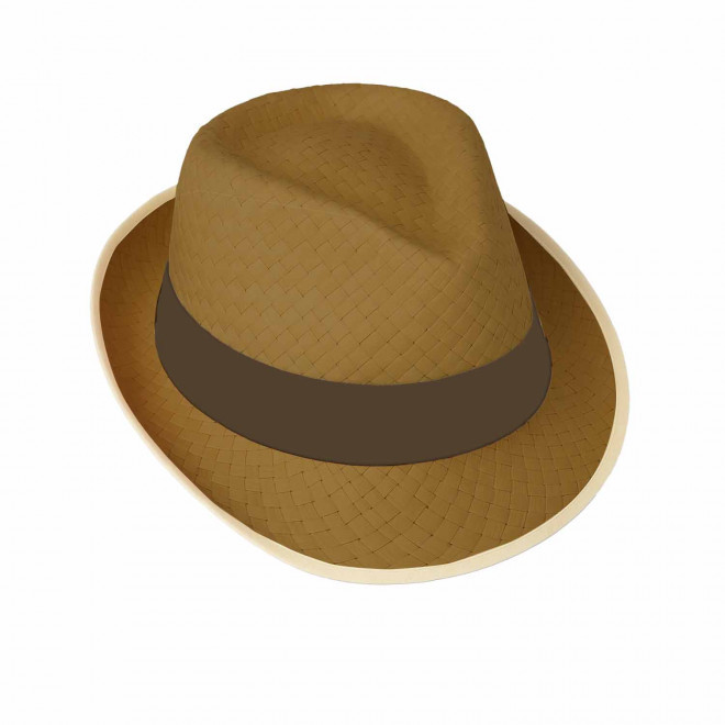 CHAPEAU PAILLE EU PERSONNALISABLE 'BRAZ KIDS' - paille foncée/marron