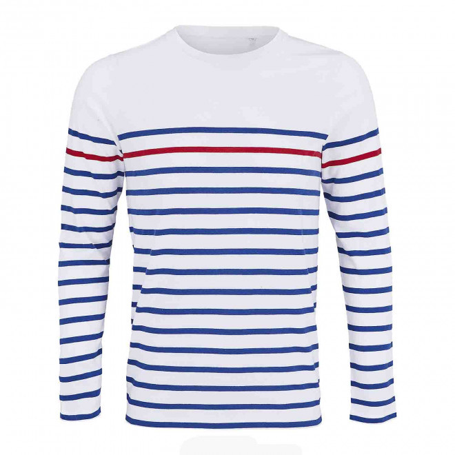 TEE-SHIRT PERSONNALISÉ RAYÉ HOMME 'MATELOT' - bleu/blanc/rouge