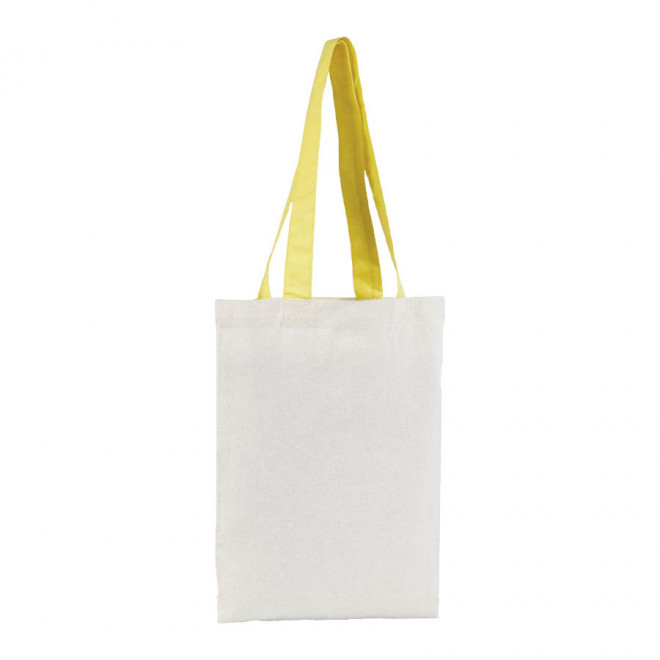 TOTE BAG PUBLICITAIRE COTON ANSES LONGUES 'MINI AURIANA' 130 GR/M² - jaune