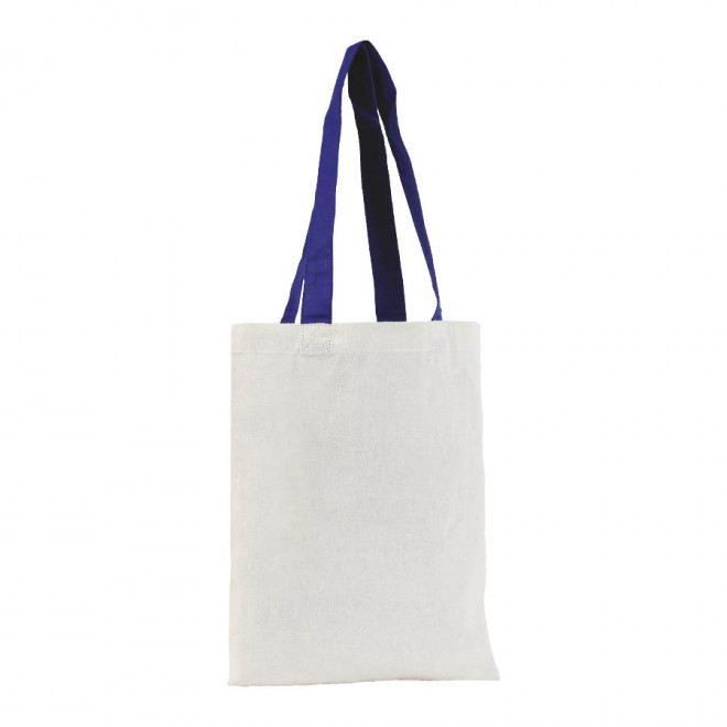 TOTE BAG PUBLICITAIRE COTON ANSES LONGUES 'MINI AURIANA' 130 GR/M² - bleu royal