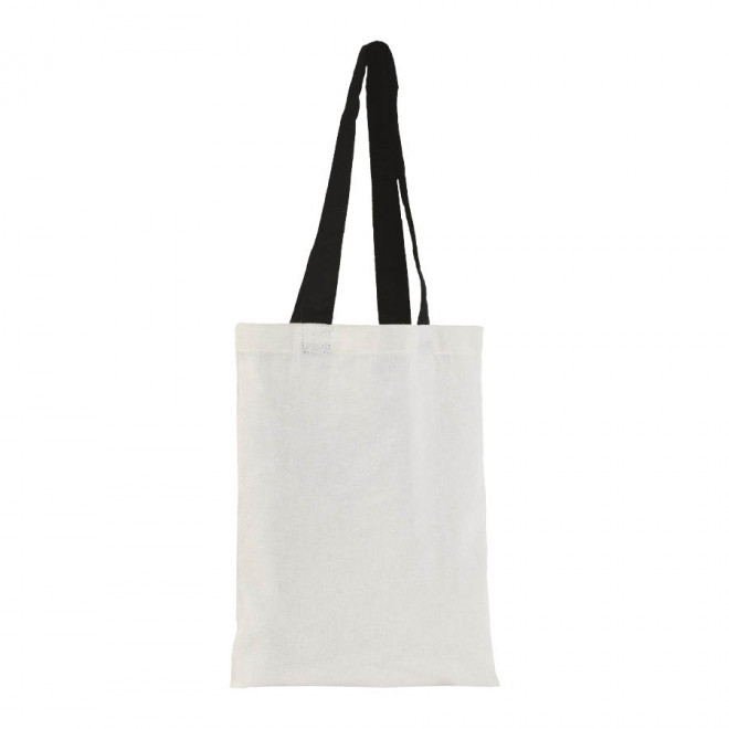 TOTE BAG PUBLICITAIRE COTON ANSES LONGUES 'MINI AURIANA' 130 GR/M² - noir