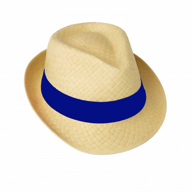 CHAPEAU PAILLE EU PERSONNALISABLE 'BRAZ KIDS' - paille claire/bleu marine