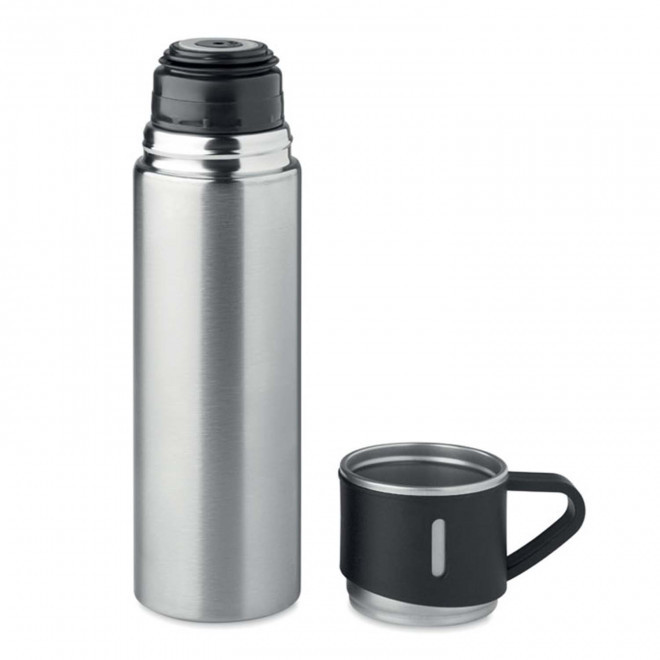 BOUTEILLE ISOTHERME PERSONNALISABLE 420 ML 'COFETIME' - argenté mat