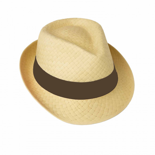 CHAPEAU PAILLE EU PERSONNALISABLE 'BRAZ KIDS' - paille claire/marron