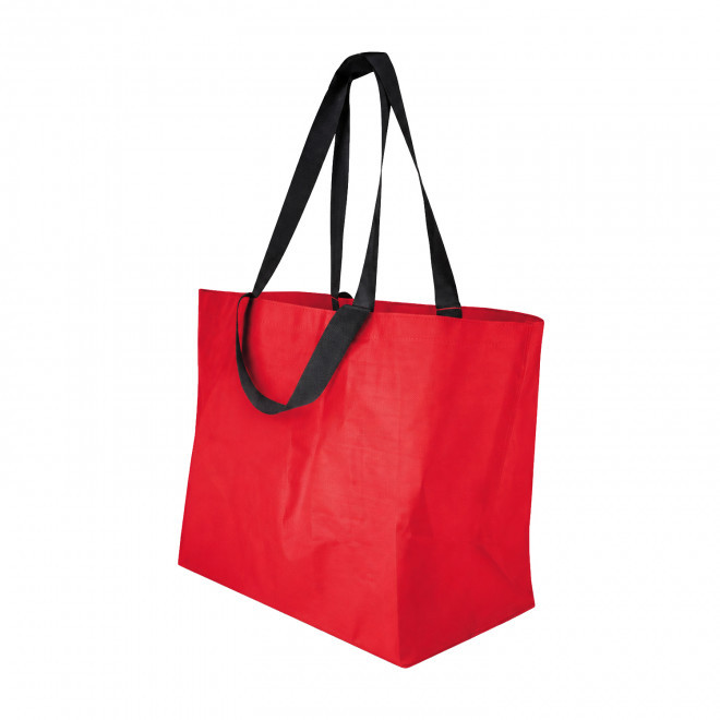 SAC SHOPPING DOUBLE ANSE LAMINE PERSONNALISABLE 'PESCARO' - rouge