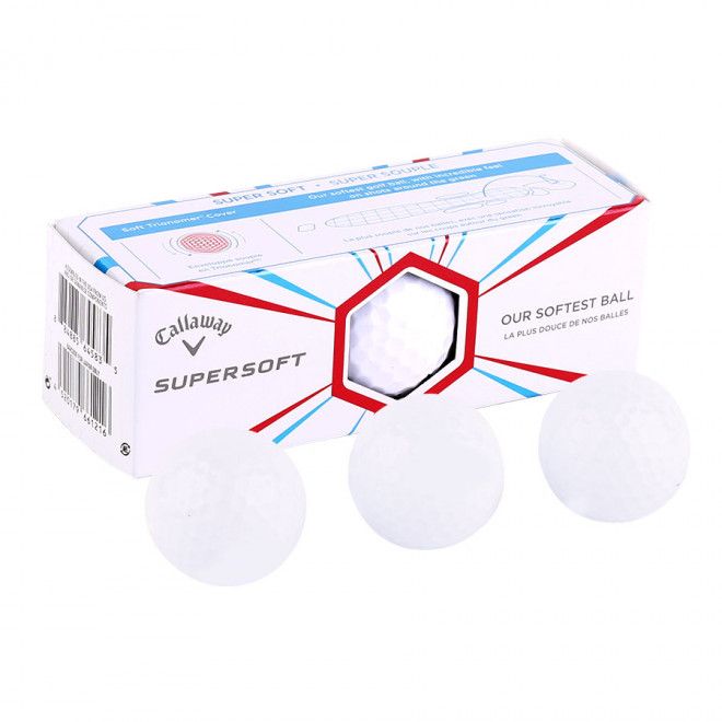 LOT DE 3 BALLES DE GOLF SUPERSOFT PUBLICITAIRE 'CALLAWAY' - blanc