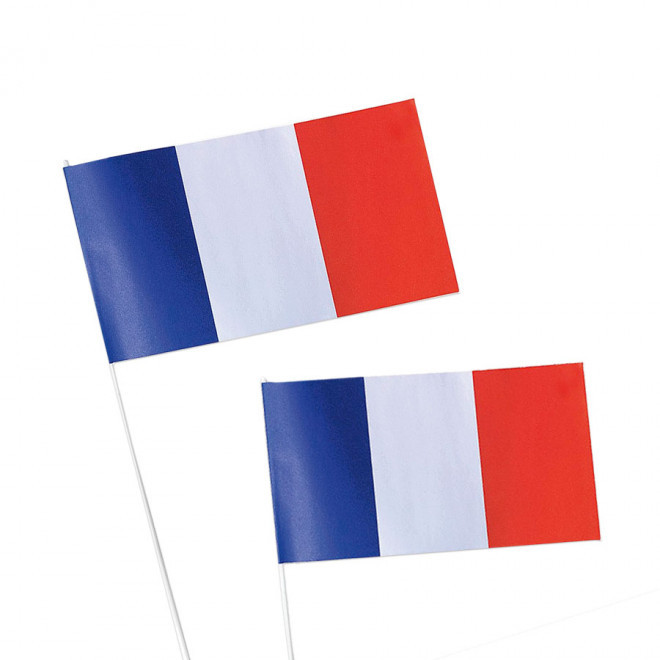DRAPEAU EN PAPIER TRICOLORE FRANCE 'VAINQUEUR' - bleu/blanc/rouge