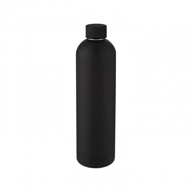 BOUTEILLE ISOTHERME 1L PERSONNALISABLE 'SPAZIO' - noir