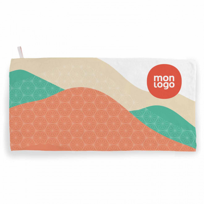 SERVIETTE PERSONNALISABLE 70x140CM 'POLLY ELASTIQUE' - blanc