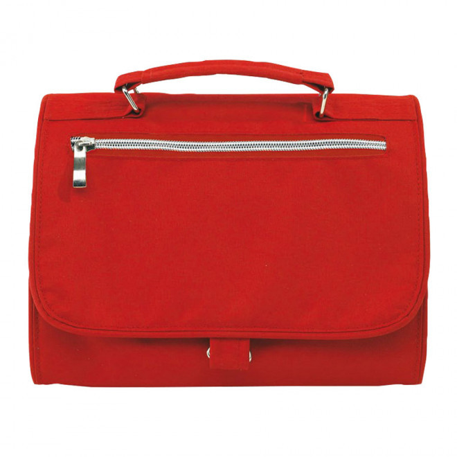 TROUSSE DE TOILETTE PERSONNALISÉE À COMPARTIMENTS 'LUZE' - rouge