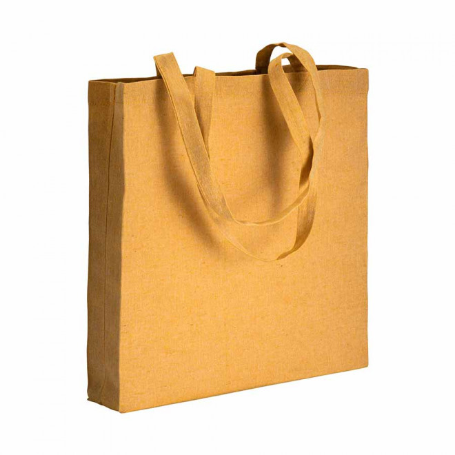 TOTE BAG PUBLICITAIRE À SOUFFLET EN COTON RECYCLÉ 150GR/M² 'BOQUITA' - jaune