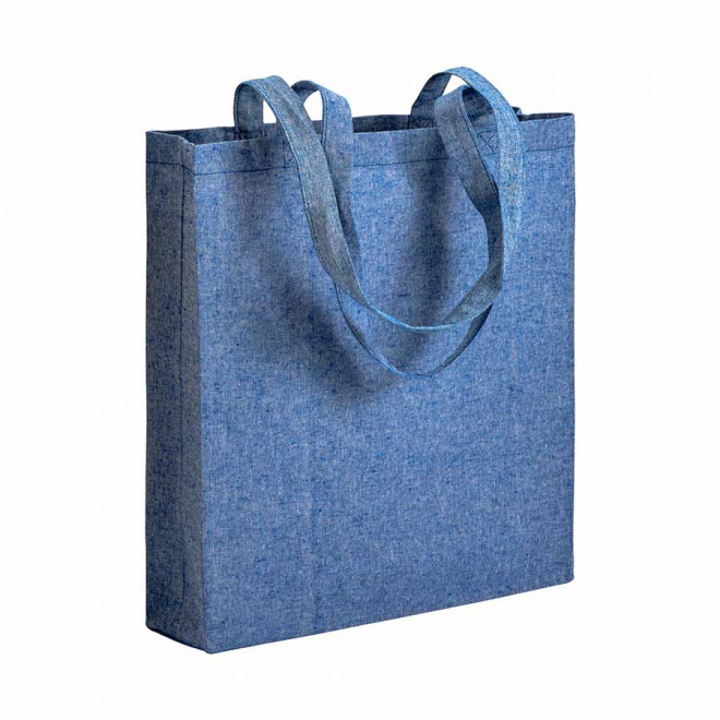 TOTE BAG PUBLICITAIRE À SOUFFLET EN COTON RECYCLÉ 150GR/M² 'BOQUITA' - bleu