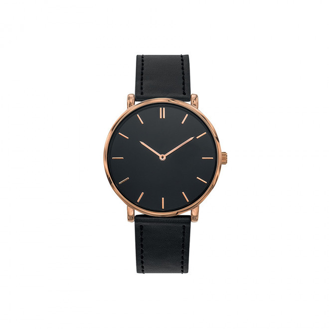 MONTRE MIXTE PERSONNALISABLE 'SOFYA' - noir/doré