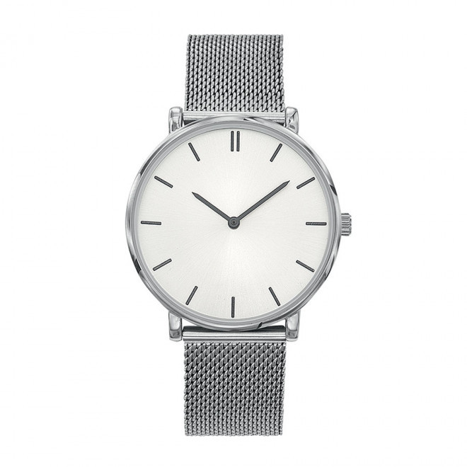 MONTRE MIXTE PERSONNALISABLE 'SOFYA MAILLE' - chromé/blanc