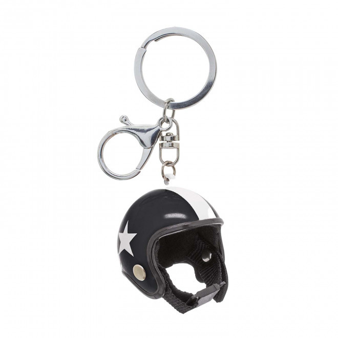 PORTE CLE PERSONNALISABLE EN FORME DE CASQUE 'VESPO' - noir