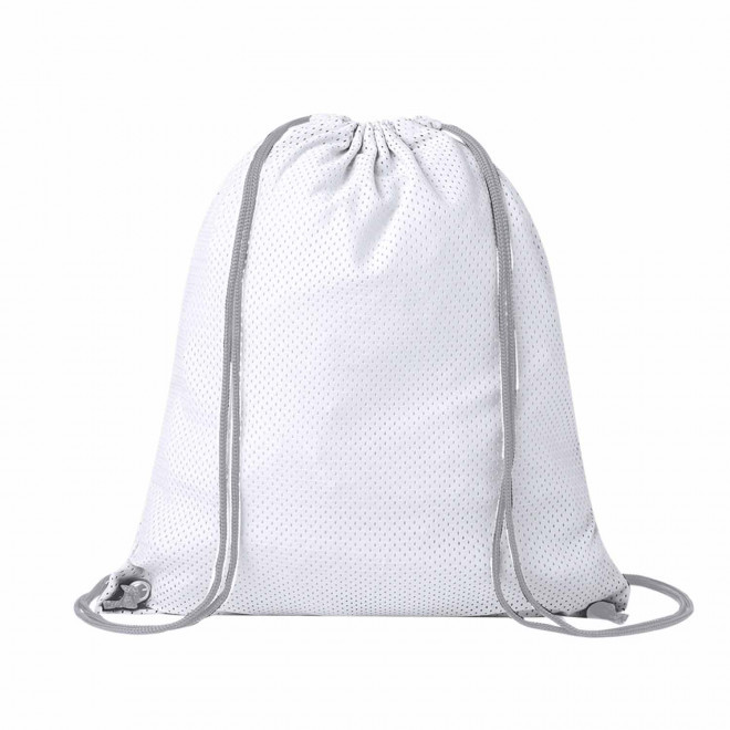 SAC A DOS PERSONNALISABLE CORDELETTE POLYESTER 'ALIXOU' - blanc