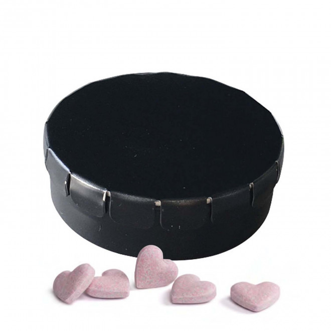BOITE A BONBONS COEUR PERSONNALISABLE 'CLIC CLAC' - noir