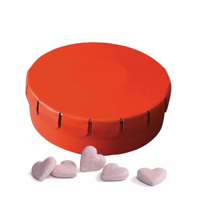 BOITE A BONBONS COEUR PERSONNALISABLE 'CLIC CLAC' - orange