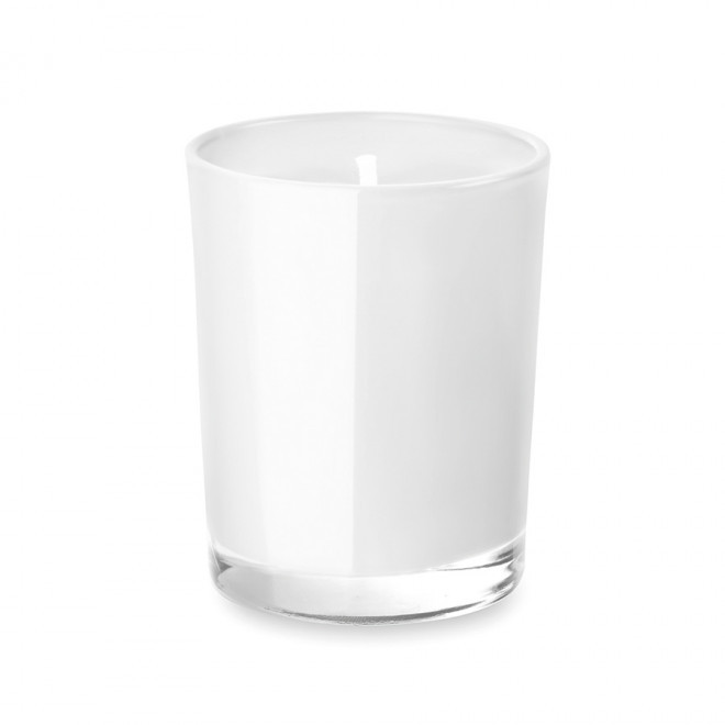 BOUGIE PUBLICITAIRE PARFUMÉE EN VERRE 'COSY' - blanc