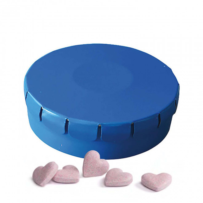 BOITE A BONBONS COEUR PERSONNALISABLE 'CLIC CLAC' - bleu clair