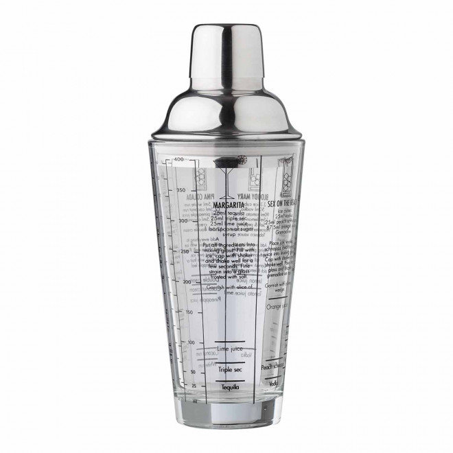 SHAKER GRADUE PERSONNALISABLE VERRE ET INOX 'SCUOT' - transparent