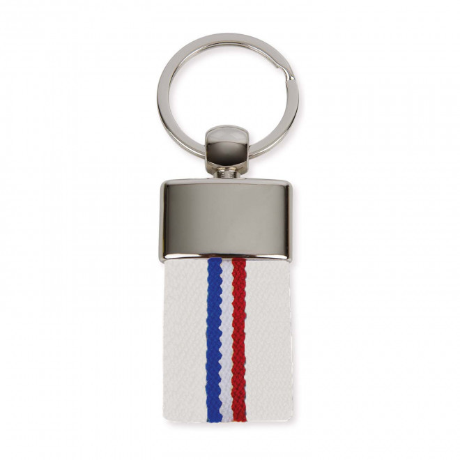 PORTE CLE PERSONNALISABLE FRANCE 'SUPPORTY' - blanc