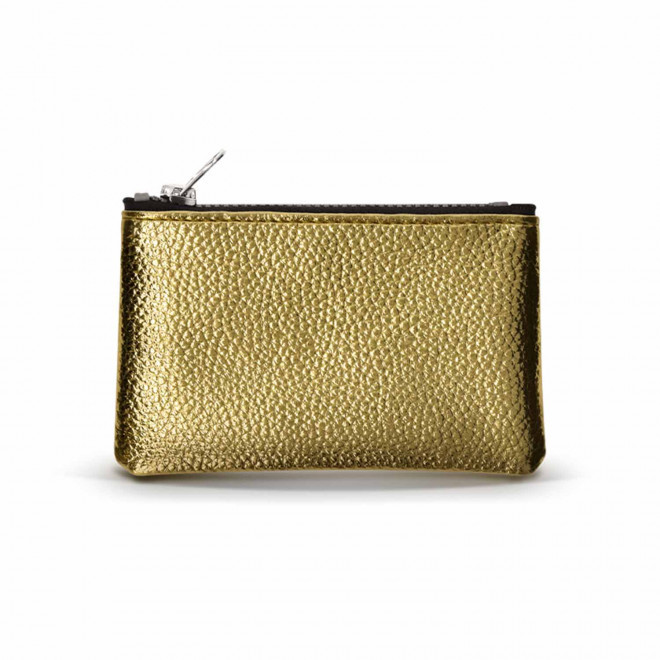 PORTE MONNAIE PERSONNALISABLE EN PVC 'GLOSSY' - doré