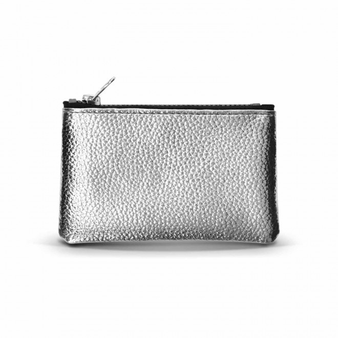 PORTE MONNAIE PERSONNALISABLE EN PVC 'GLOSSY' - argenté