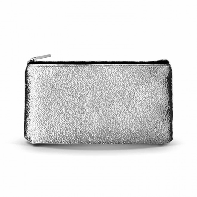 TROUSSE EN PVC PERSONNALISABLE 'GLOSSYM' - argenté
