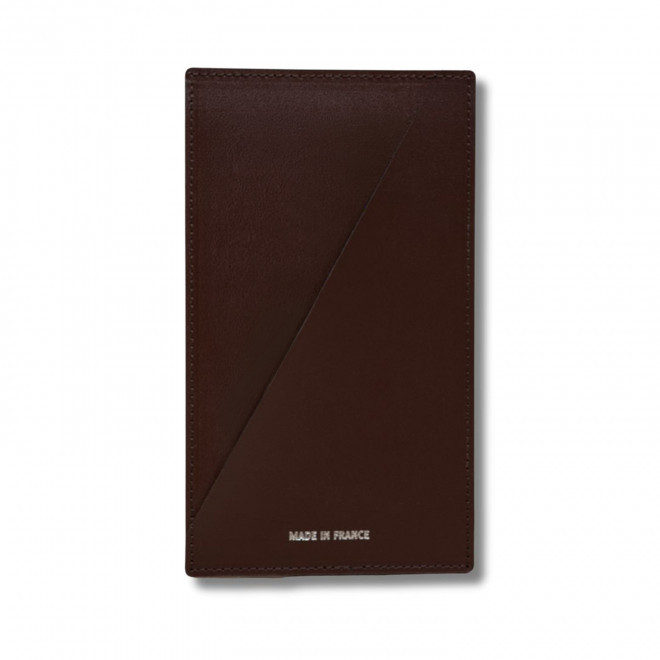 PORTE ADDITION EN CUIR PERSONNALISABLE 'LANOTE' - chocolat