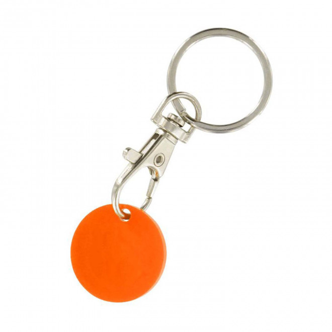 RAPIDE 4J - PORTE-CLÉS MOUSQUETON AVEC JETON PERSONNALISABLE 'SEGNO' - orange