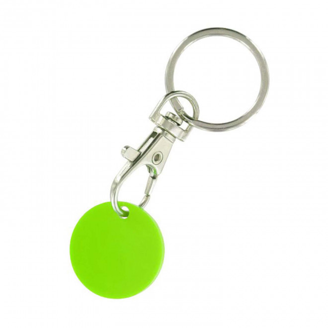 RAPIDE 4J - PORTE-CLÉS MOUSQUETON AVEC JETON PERSONNALISABLE 'SEGNO' - vert pomme