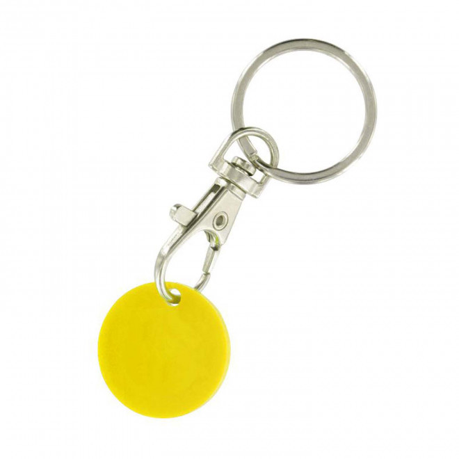 RAPIDE 4J - PORTE-CLÉS MOUSQUETON AVEC JETON PERSONNALISABLE 'SEGNO' - jaune