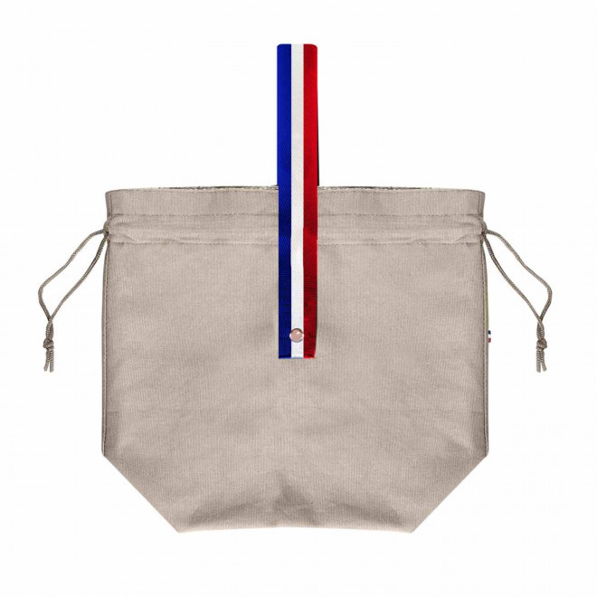 SAC COTON PERSONNALISABLE DEJEUNER MIF 150 GR/M² 'MAEL' - beige/tricolore