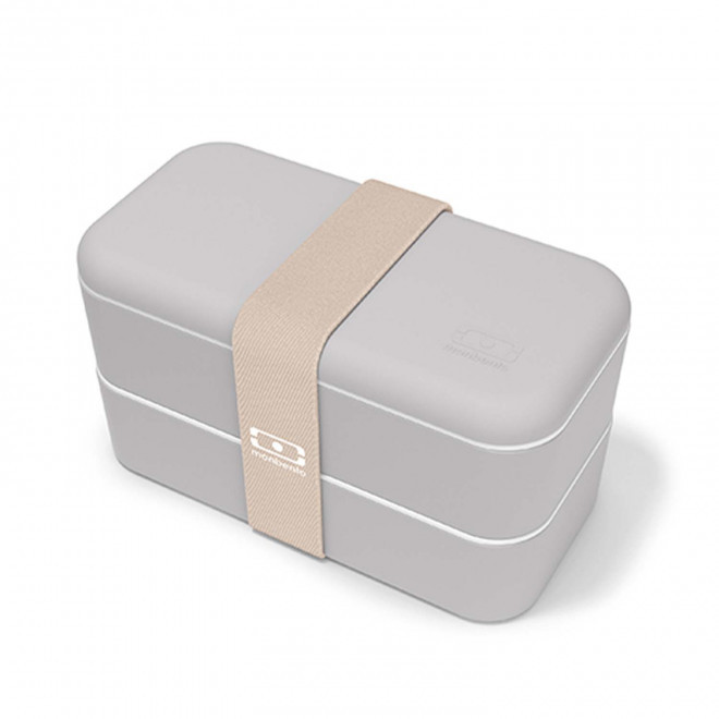 LUNCH BOX PERSONNALISABLE MB® ESSENTIAL 'OLBYA' - gris/beige