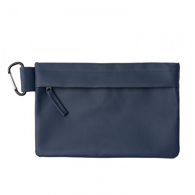 TROUSSE EN PU MOUSQUETON PERSONNALISABLE 'ARYANI' - bleu fonce