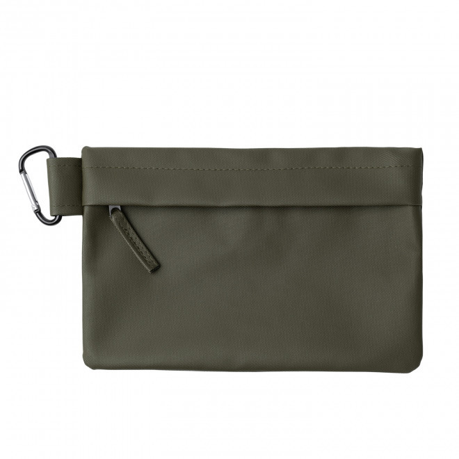 TROUSSE EN PU MOUSQUETON PERSONNALISABLE 'ARYANI' - vert fonce
