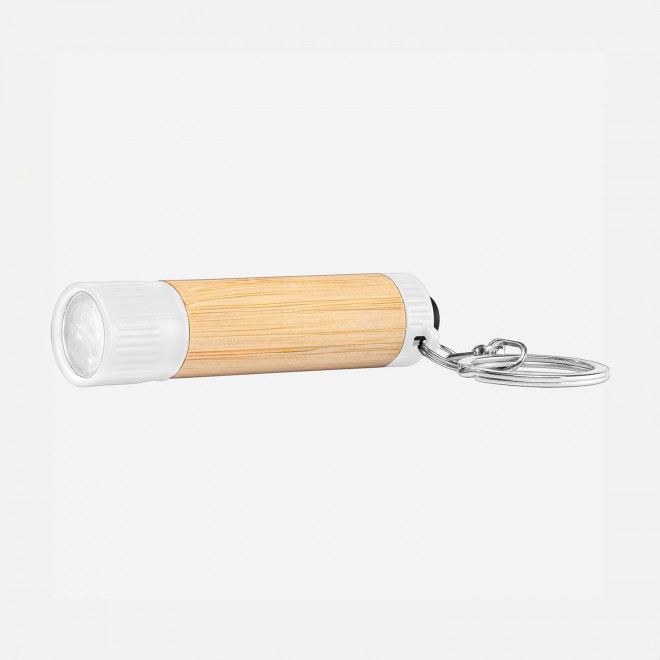 PORTE CLE LAMPE PERSONNALISABLE 'VISTA BAMBOU' - blanc