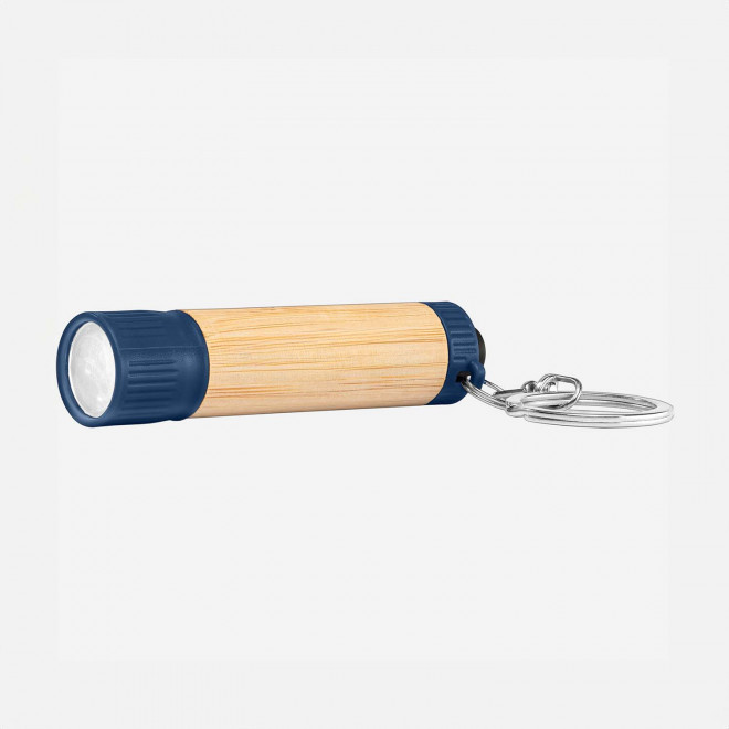 PORTE CLE LAMPE PERSONNALISABLE 'VISTA BAMBOU' - bleu marine