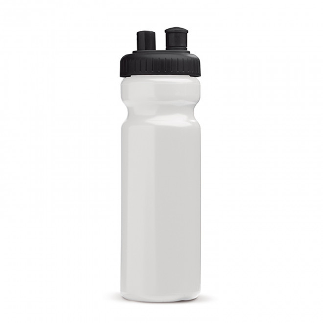 GOURDE DE SPORT PERSONNALISABLE 750ML OPAQUE BLANC 'FREZA' - blanc/noir