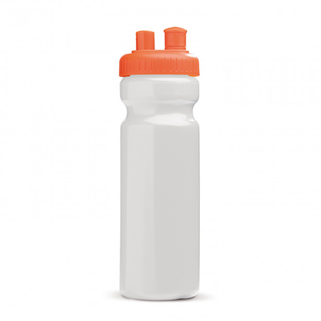 GOURDE DE SPORT PERSONNALISABLE 750ML OPAQUE BLANC 'FREZA' - blanc/orange