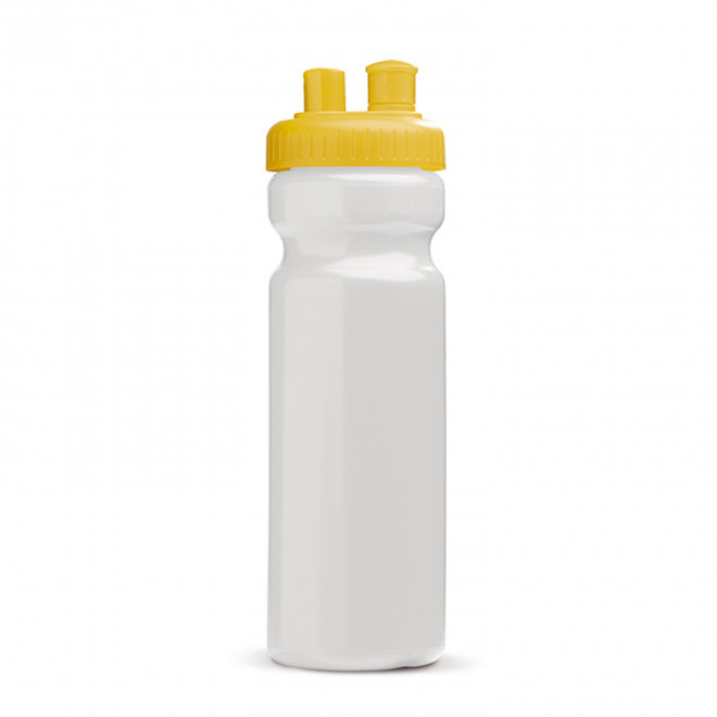 GOURDE DE SPORT PERSONNALISABLE 750ML OPAQUE BLANC 'FREZA' - blanc/jaune