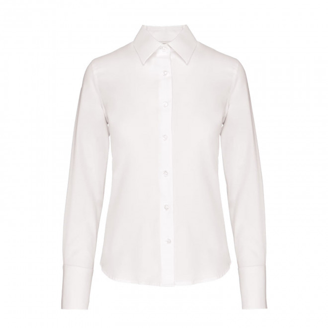 CHEMISE FEMME PERSONNALISABLE SANS REPASSAGE 'IMPEC' - blanc