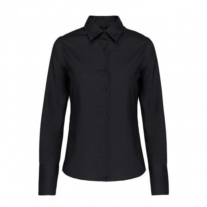 CHEMISE FEMME PERSONNALISABLE SANS REPASSAGE 'IMPEC' - noir